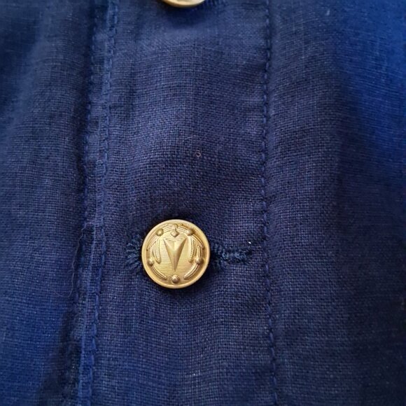 L'Agence Women's Size Small Navy Marine Celine Linen Lightweight Jacket - Picture 11 of 16